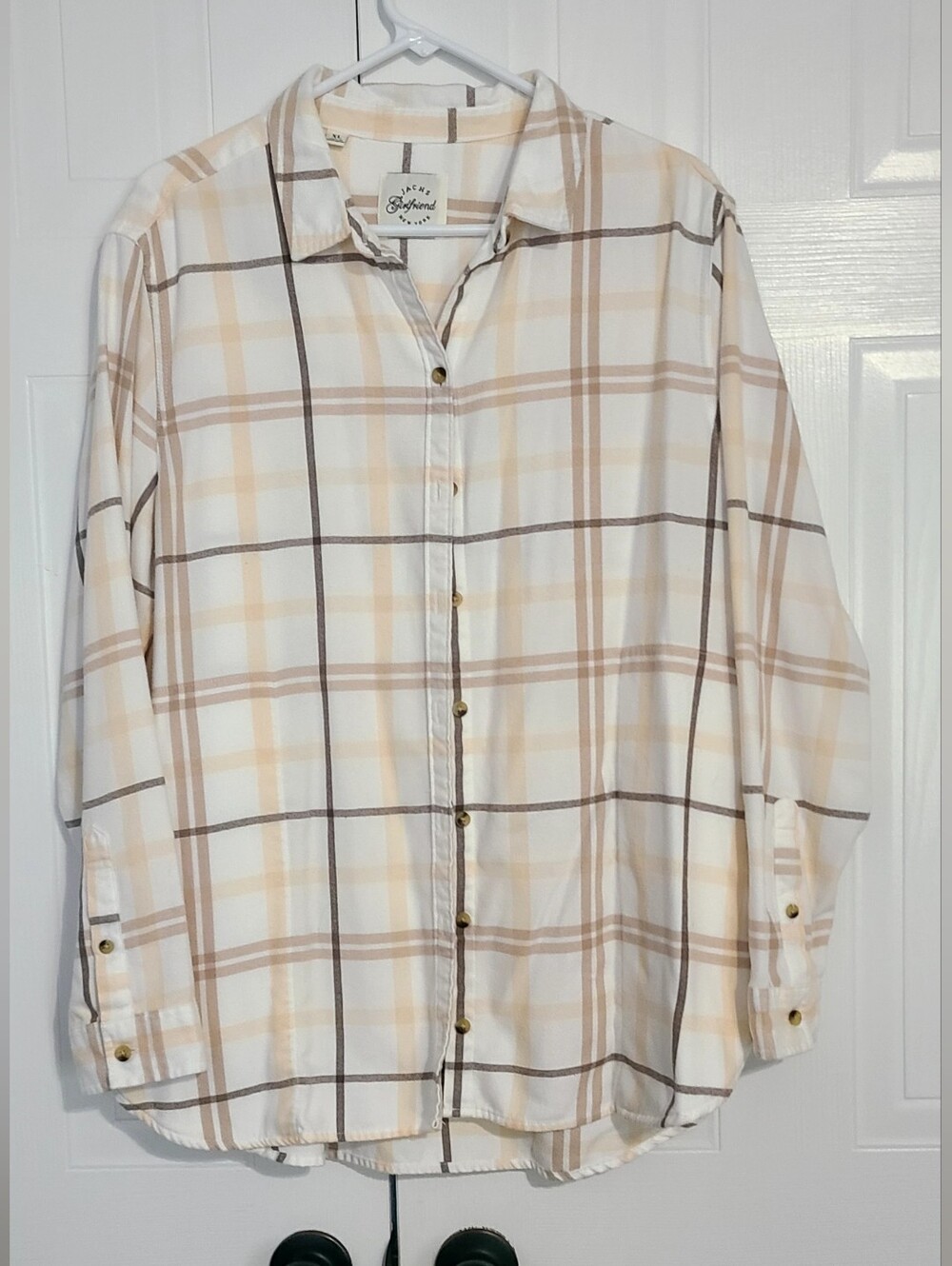 Jachs Plaid Button-Down Shirt - Cream, Beige, Brown